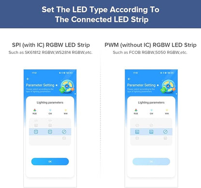 BTF-LIGHTING SP630E Bluetooth Controllers 4 Zones 2.4GHz RF RB3 Remote Kit Support FCOB COB SMD PWM or SPI RGB RGBW LED Strip WS2811 WS2812B WS2814 WS2815 SK6812 IC etc DC5V DC12V DC24V