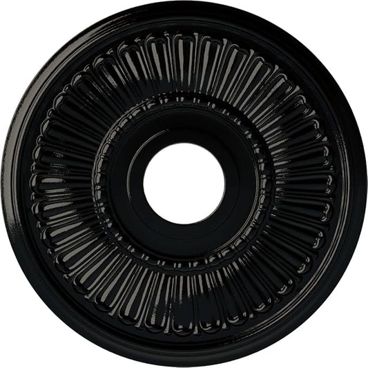 Ekena Millwork CM16MLBPS 16"OD X 3 5/8"ID X 3/4"P Melonie Ceiling Medallion Fits Canopies Up to 6 3/8", Black Pearl