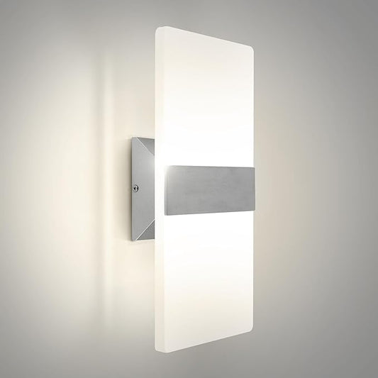 ASD 14 Inch Indoor LED Wall Sconce - 24W 2700K-5000K Dimmable Brushed Nickel Wall Sconce Lights for Living Room, Bedroom, Bathroom, Hallway - Modern Wall Sconces Hardwired, ETL Interior Light