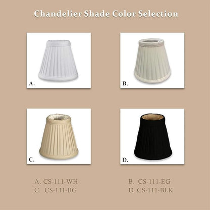 Royal Designs, Inc. CS-111WH-6 Pleated Empire Chandelier Shade, 2.5 x 5 x 4.25, White, 6-Pack