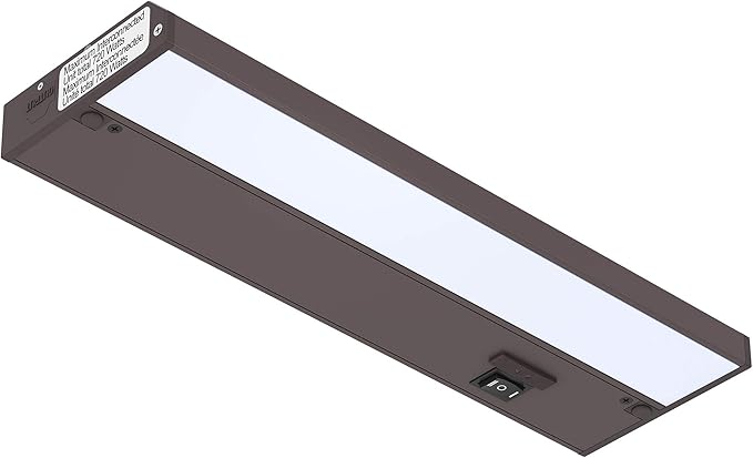 Getinlight 12-inch 3 Color Levels LED Under Cabinet Lighting, Hardwired or Plugged-in, Selectable White 2700K/3000K/4000K, Dimmable, Bronze Finished, IN-0210-1-BZ