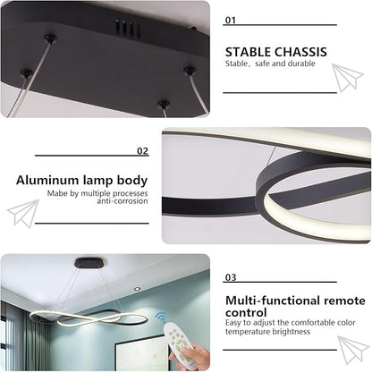 29.53“ Modern Led Pendant Light Fixtures, 3000K-6500K Color Changing Modern Led Pendant Light Kitchen Island, Adjustable Height Kitchen Island Lights Fixtures for Dining Room Kitchen Bedroom Sink