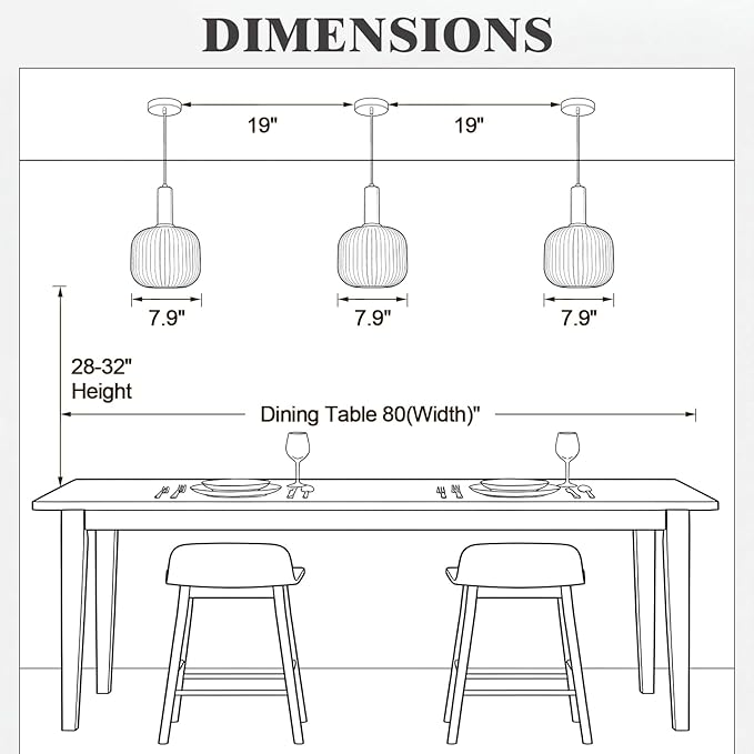 KCO Lighting Vintage Green Glass Pendant Light Kitchen Island Lighting Farmhouse Ribbed Glass Pendant Lighting Large Globe Pendant Light Fixture Brass Gold Single Ceiling Hanging Light
