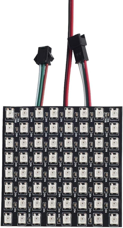 BTF-LIGHTING WS2812B ECO RGB Alloy Wires 5050SMD Individual Addressable 8X8 256 Pixels LED Matrix Panel Flexible FPCB Full Color Works with WLED,SP802E,etc Controllers Image Video Text Display DC5V