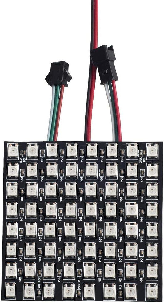 BTF-LIGHTING WS2812B ECO RGB Alloy Wires 5050SMD Individual Addressable 8X8 256 Pixels LED Matrix Panel Flexible FPCB Full Color Works with WLED,SP802E,etc Controllers Image Video Text Display DC5V
