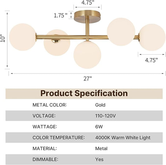 Bathroom Light Fixtures, Brushed Gold Bathroom Vanity Light Over Mirror with Milk White Glass Shades, Dimmable LED Wall Sconces for Hallway, Entryway, Living Room, Bedside, Staircase