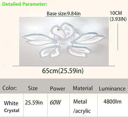 Modern LED Ceiling Light 23.6in with Remote Control 5-Leaf Ceiling Lamp for Bedroom Living Room Dining Room Office Kitchen Nursery School