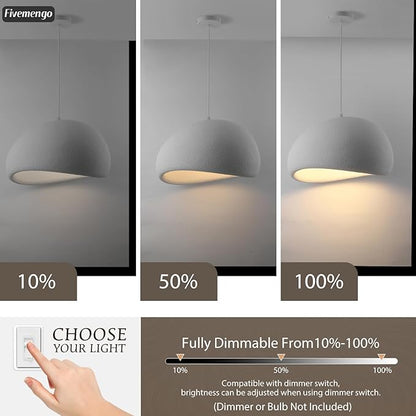 15.7in Wabi Sabi Pendant Light, Kitchen Island Lighting Fixture Ceiling Mount Japanese Lamp Japandi Chandelier for Dining Living Room Hallway Bedroom Restaurant Hanging Lamp, White 1 Pack