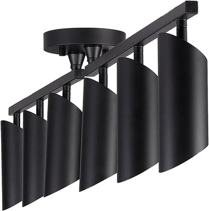 Globe Electric Foldable 6-Light Track Ceiling Light, Matte Black, Pivot Shades, GU10 Sockets