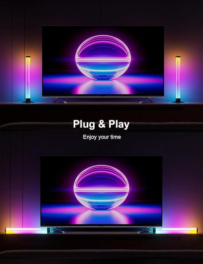 RGB Light Bar, 17" LED Light Bar 360 Degree Emitting, APP Control USB Powered, Color Changing TV Backlight,Monitor Backlights with Music Sync, Ambient Lighting for Desk, PC, Gaming, Party