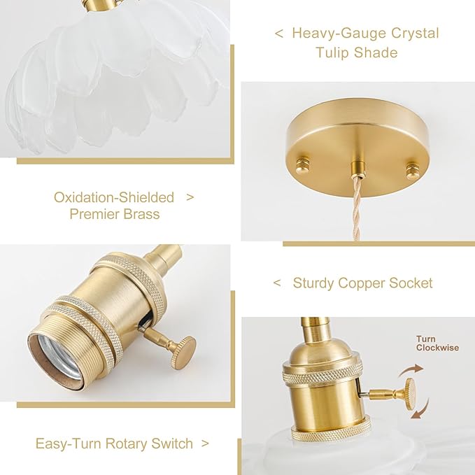 3 Pack Glass Pendant Lights Kitchen Island, Vintage Brass Pendant Light Fixtures, Adjustable Milk White Kitchen Pendant Lighting Over Island for Bedroom Living Room Hallway Dining Room