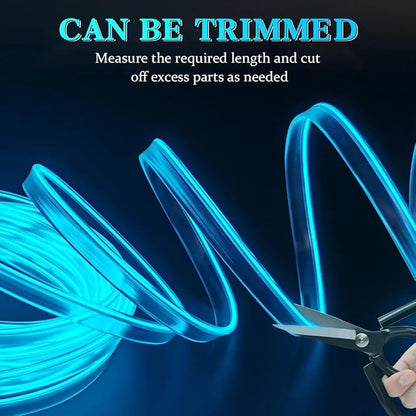 EL Wire Car Interior LED Strips Lights, 16FT 5V USB Auto Neon Light Strip, Electroluminescent Vehicle Interior Ambient Lighting Decor Accessories, Universal for RV, SUV, Truck (Blue)