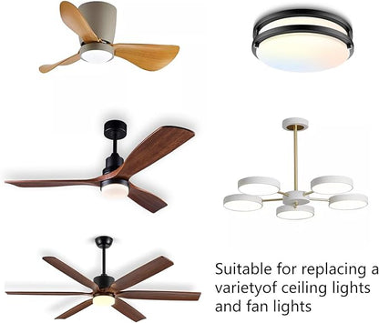 2-Pack 5.3" LED Retrofit Light Kit for Ceiling Flush Light 15W 120V 3000/4500/6000K LED Ceiling Fan Replacement Panel PCB Dimmable