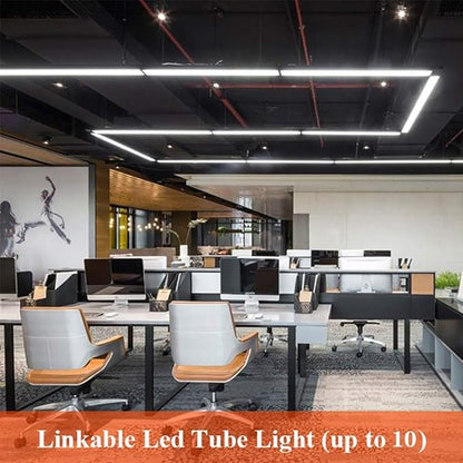 Airand LED Shop Light Fixture 4FT Plug in Ceiling Lights Linkable LED Tube Light 5000K Plug in Light Fixture for Bathroom Garage Overhead with ON/Off Switch