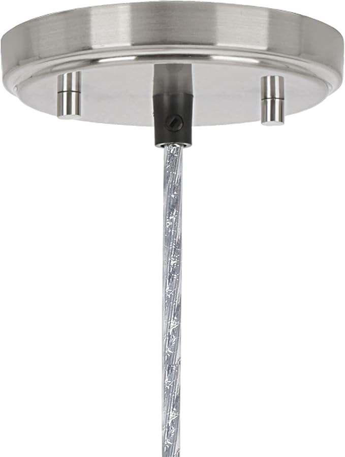 Aspen Creative 61104 Adjustable One Mini Ceiling Light, Transitional Design in Finish with Green Art Glass Shade, 3-3/4" Wide Pendant, Satin Nickel