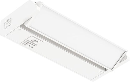 GETINLIGHT 9-inch Swivel LED Under Cabinet Lights, Glass Lens, Selectable White 2700K/4000K/5000K, Dimmable with Wall Dimmers, White Finish, IN-0202-0-WH