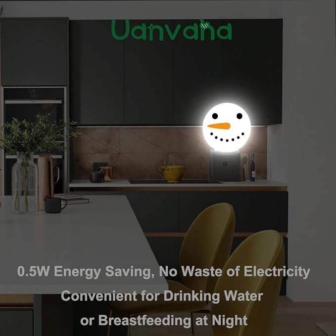 Cute Snowman Night Light Christmas Snowman Winter Plug-in Nightlight Auto Sensor LED Lighting for Men Women Boys Girls Christmas Thanksgiving Holiday Gifts