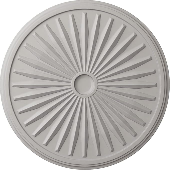 33 1/8"OD x 3 1/2"ID x 1 3/8"P Leandros Ceiling Medallion (Fits Canopies up to 5"), Hand-Painted Ultra Pure White