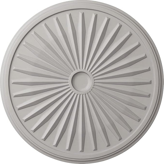 33 1/8"OD x 3 1/2"ID x 1 3/8"P Leandros Ceiling Medallion (Fits Canopies up to 5"), Hand-Painted Ultra Pure White