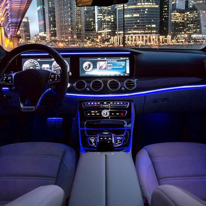 EL Wire Interior Car LED Strip Lights, 16.5FT USB Neon Glowing Strobing El Wire Lights with 6mm Sewing Edge, Ambient Lighting Kits Universal Car Interior Accessories for Most Car (Blue)