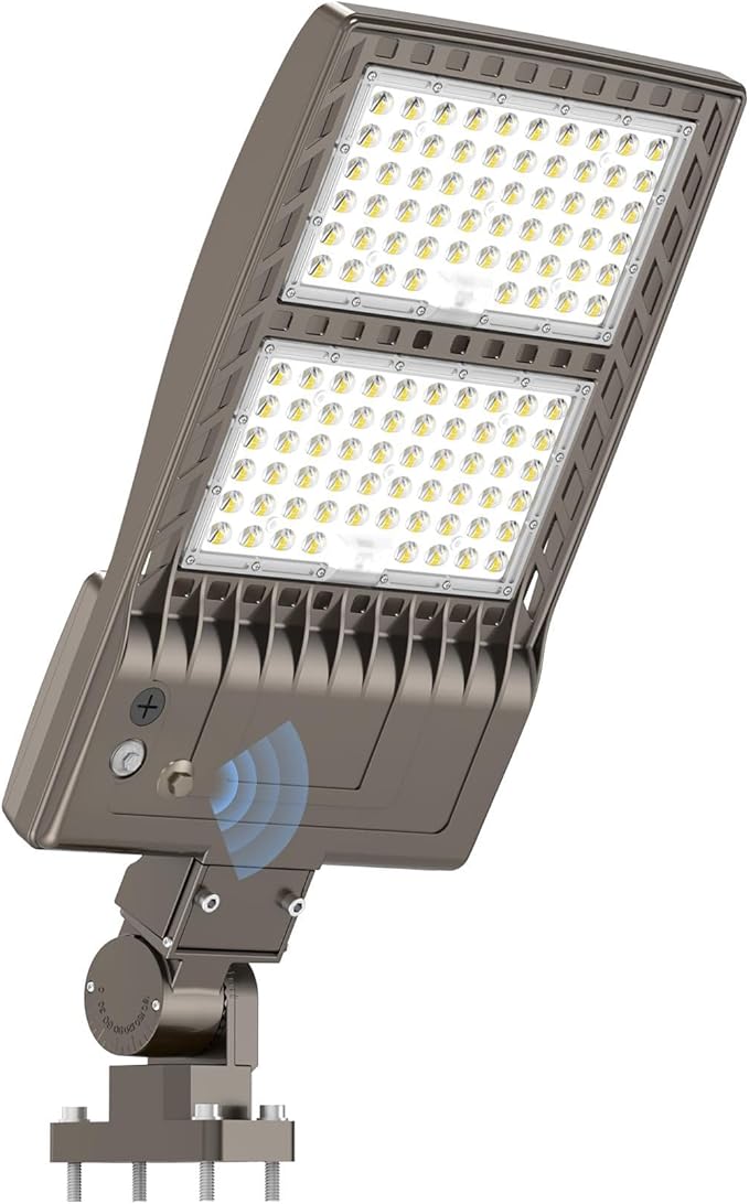 KUKUPPO 400W LED Parking Lot Light Dusk to Dawn 60,000LM, UL Listed Power Adjustable LED Shoebox Pole Court Light Industrial Outdoor Parking Lighting Arm Mount 5000K IP65 Waterproof 100-277V