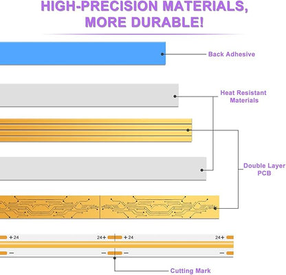 MIWISE COB LED Strip Light 20ft/6.1m,CRI 90+ Warm White 2700K High Lumen Dimmable Super Bright Flexible DC24V LED Tape Light with Controller/Dimmer,for Cabinet Home Office DIY Lighting Projects