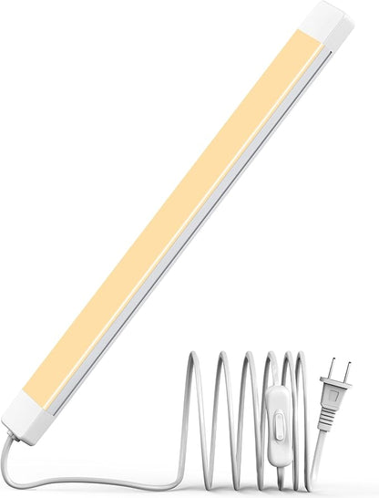 ASOKO 16 Inch Under Cabinet Lights,Plug and Play Under Counter Lighting,2700K Warm White with 700LM Bright,ETL Light Bar with ON/Off Switch for Kitchen,Under Desk,Workbench