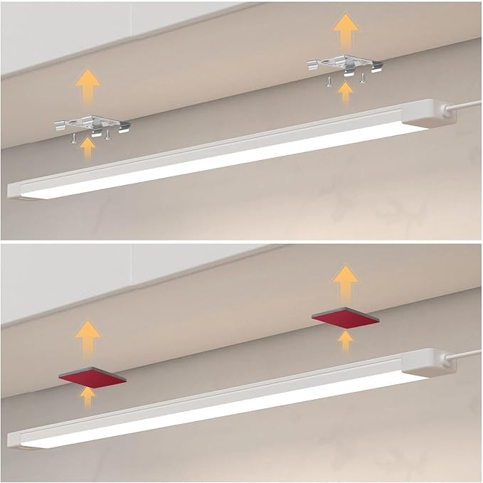MYPLUS 16 Inch Under Cabinet Lights with Hand Wave, Under Counter Lighting 3000K Warm White,Dimmable,Plug and Play,LED Lights for Kitchen Cabinet, Cupboard, Closet, Desk
