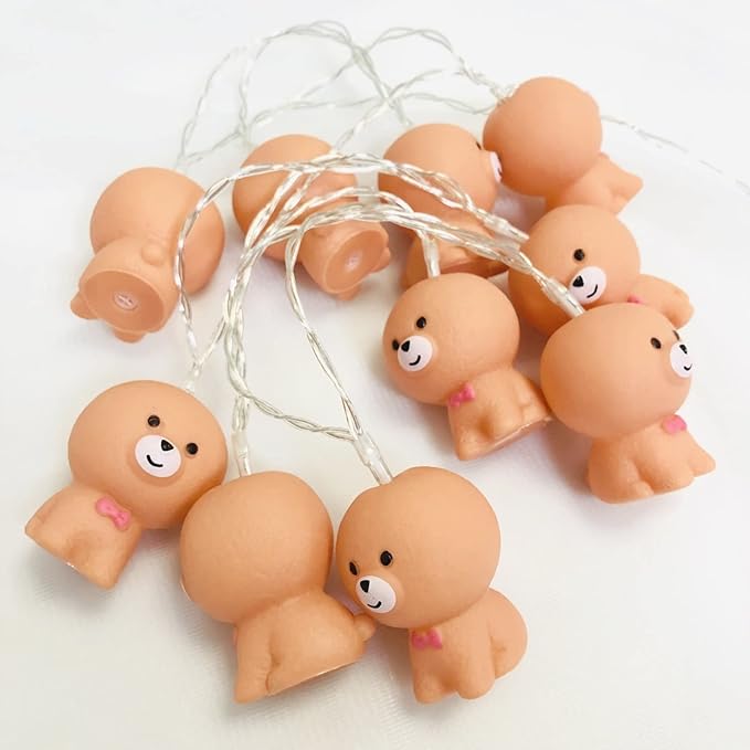1.65M Cute Animal Dog Shape 10 Led Painted Dog Fairy Lights Lucky Puppy String Lights USB Powered for Halloween Christmas Thanksgiving Home Party Children Kids Bedroom Decoration (Lucky Puppy)
