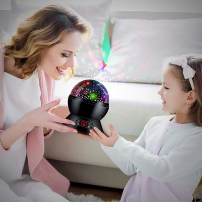 Kids Star Projector Night Light, Star Night Light Projector for Kids, Ceiling Stars Projection Lamp with Timer, 360° Rotating Night Light for Bedroom, Birthday Gift for 3 4 5 Year Old Girls Boys Black