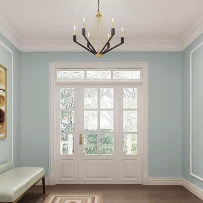 Livex Lighting 6 Lt Brushed Nickel & Black Chandelier