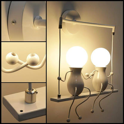 Kawell Humanoid Wall Light Fixtures Modern Wall Lamp Creative Wall Sconce Light Art Deco Max 60W E26 Base for Children Room Bedroom Bedside Living Room Stairs Hallway Restaurant Kitchen