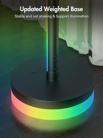 OIYN Corner Floor Lamp, RGBICW LED Corner Lamp with 1300lm Smart Modern Floor Lamp,App & Remote Control,Music Sync,Color Changing Standing Lamp for Bedroom Living Room and Gaming Rooms