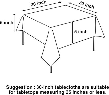 Hiasan Red Tablecloth Square - Wateproof and Spillproof Kitchen Christmas Washable Polyester Table Cloth for Dining Room, 30 x 30 Inch