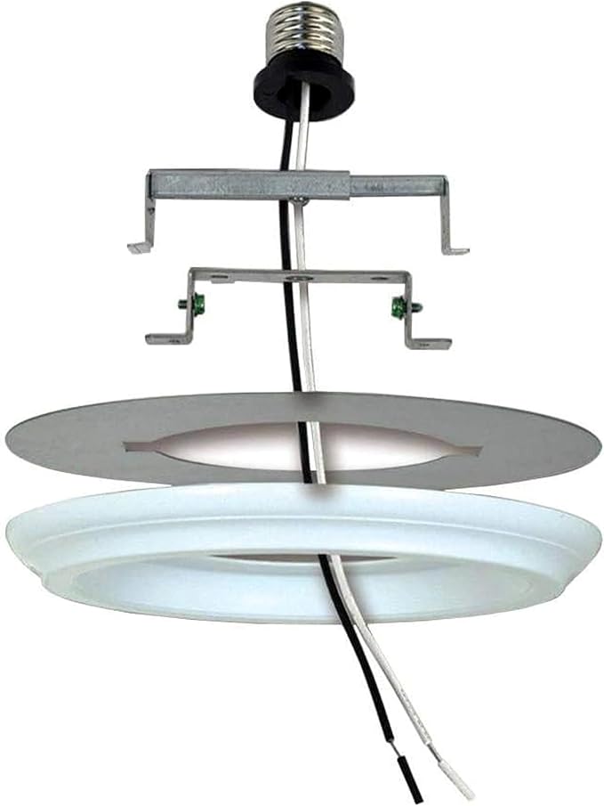 Aspen Creative 21067-12, Recessed Lighting Converter Kit, 8" Diameter, White Plastic Medallion, Set of 2