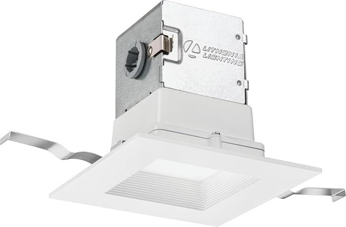 Lithonia Lighting 4JBK SQ 30K 90CRI MW M6 Canless Kit, Square, Matte White