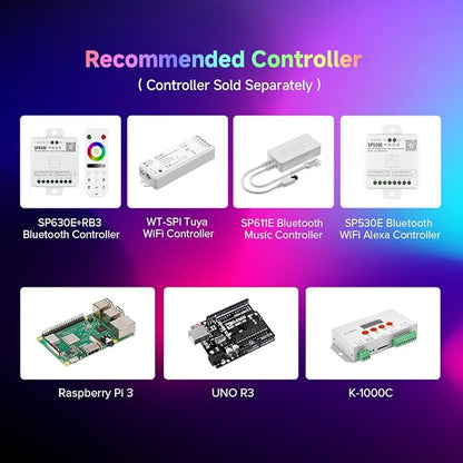 BTF-LIGHTING FCOB WS2811 IC RGB COB LED Strip DC24V 576LED/m 16.4FT Flexible High Density Color Chasing Uniform Light 16IC/m 10mm Width for Indoor Lighting Project(No Adapter or Controller)