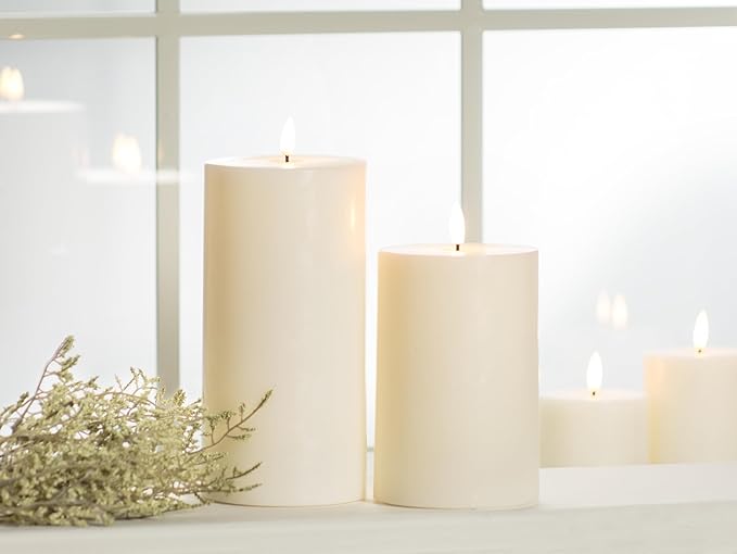 Abbott Collection Wax LED Flameless Pillar Candle - Sand (3x4 H)