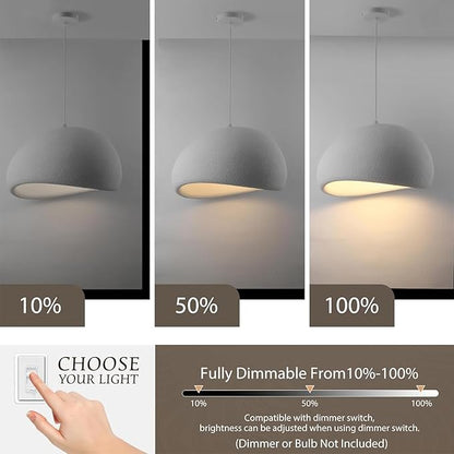 Wabi Sabi Pendant Light Oval, 15.7in Japanese Ceiling Fixture for Dining Room Kitchen Island Hallway Bedroom Restaurant, Adjustable Modern Japandi Hanging Lamp, E26 Base (40cm/15.7in)