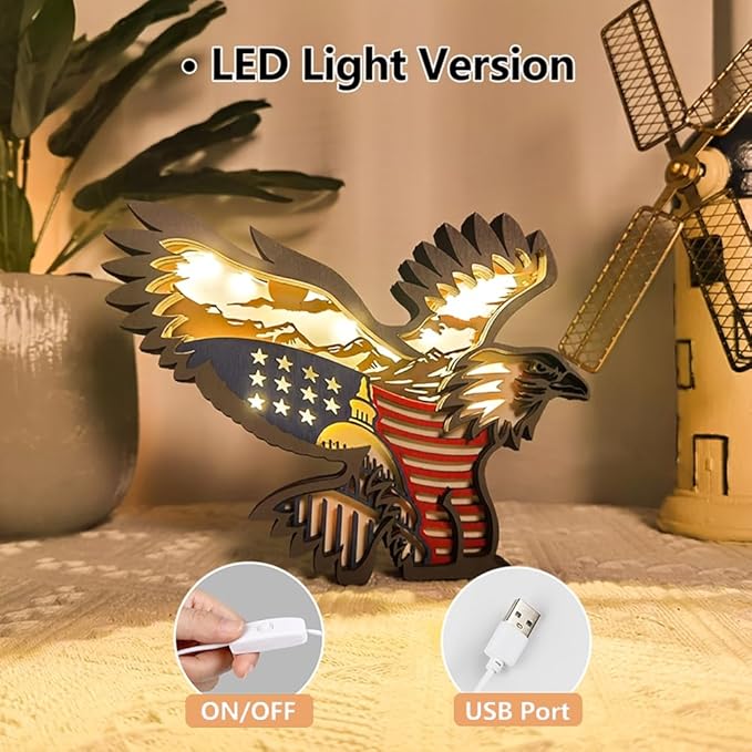 3D Wooden Animal Carving LED Night Light, Wood Carving Light, Modern Home Decoration, Decorative Tables, Cabinets, Living Rooms, Bedrooms, Offices, Farmhouses, Bookshelves, Perfect Holiday Gifts