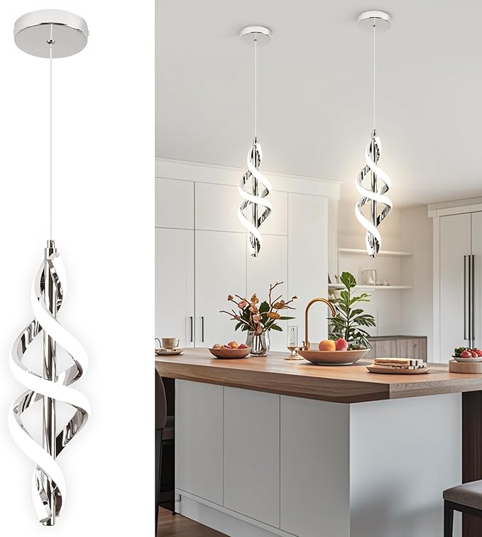 Pendant Light,4000K Modern LED Pendant Lights Kitchen Island,Adjustable Pendant Lighting Over Island Hanging Pendant Light Fixtures for Kitchen Dining Room Hallway Foyer