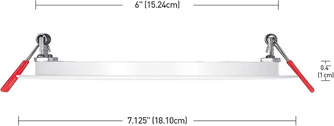 GLOBE Electric 90933 6" Ultra Slim LED Integrated Recessed Lighting Kit, 12 Watts, Energy Star, IC and Wet Rated, White Finish, 6.31" Hole Size, Dimmer Switch Compatible, 800 Lumens, 3000K