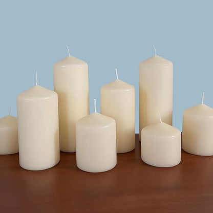 Stonebriar 80 Hour Long Burning Unscented Pillar Candles, 3x8, Ivory, 6 Count (Pack of 2)