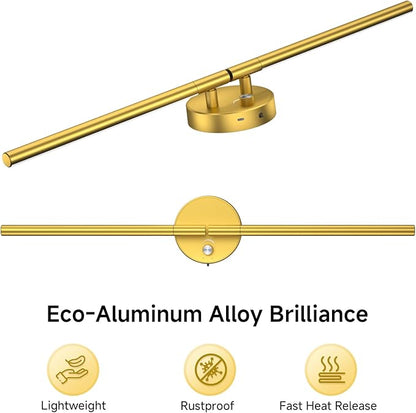 Battery Operated Wall Sconce of 2, 360°DIY Rotatable,Wireless Magnetic Wall Lights with Remote,10 RGB Color with 5CCT Dimmable,Cordless Wall Lamp Decor for Vanity Bedroom 10000mAh Gold