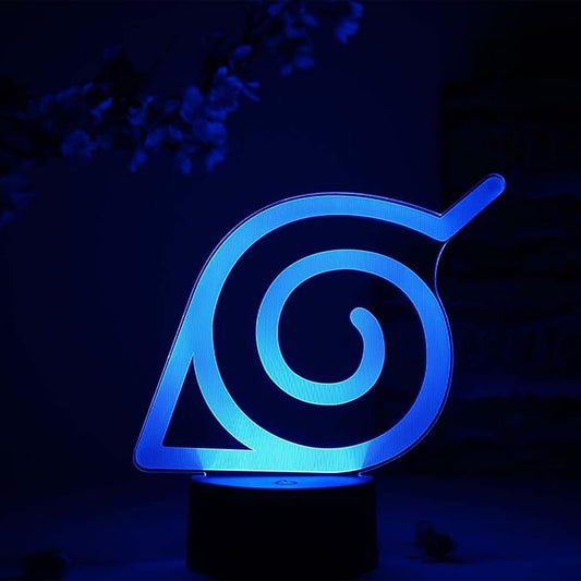 Otaku Lamps Konoha Leaf Naruto – Anime Night Light, 16 Color RGB LED – Gift for Otaku