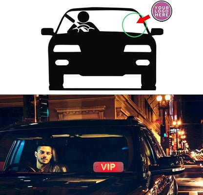 VIP Red Lights, Shared Car LED Sign, Rideshare Sign Decor with DC12V Car Charger Inverter, for Rideshare Driver, 6ft Cable (Red Light, USB Switch)