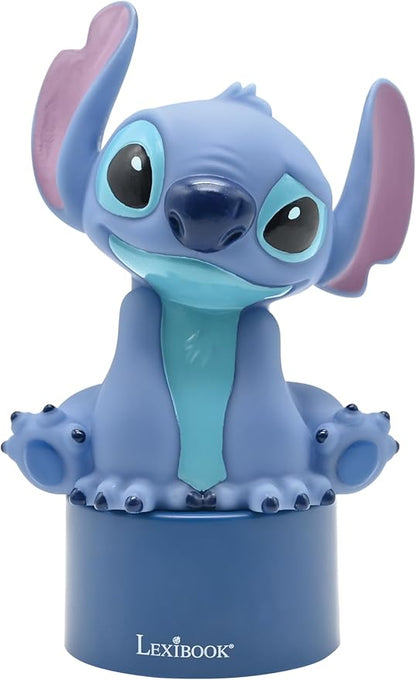 LEXiBOOK, Disney Stitch, Nightlight with Speaker, Color Change, Soft Light, Battery Operated, Blue, NS01D