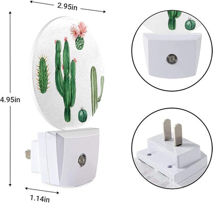 EKOBLA Cactus Plug-in Night Light, Pink Flower Desert Plant LED Nightlight for Girls & Boys Bedroom Decor