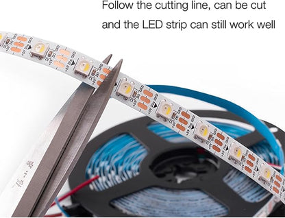 DC5V SK6812 (Similar WS2812B) RGBW RGB+Neutral White LED Strip Light 60leds/Pixels/m Individually Addressable 4 Color in 1 LED Dream Color (16.4ft(5m) 300leds, IP30) (No Adapter or Controller)