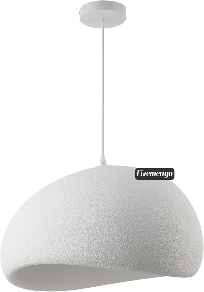 19.7in Wabi Sabi Pendant Light, Kitchen Island Lighting Fixture Ceiling Mount Japanese Lamp Japandi Chandelier for Dining Living Room Hallway Bedroom Restaurant Hanging Lamp, White 1 Pack